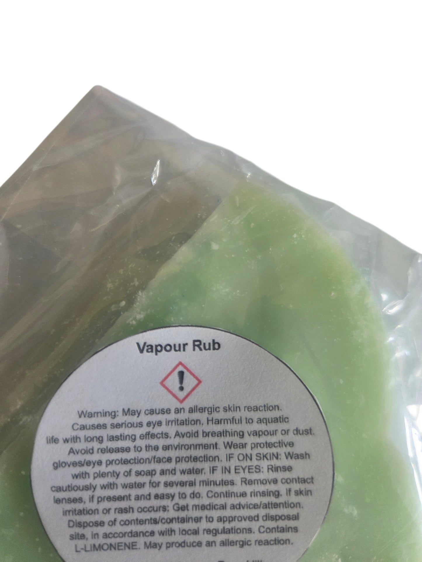 Waffle shaped vapour rub wax melt