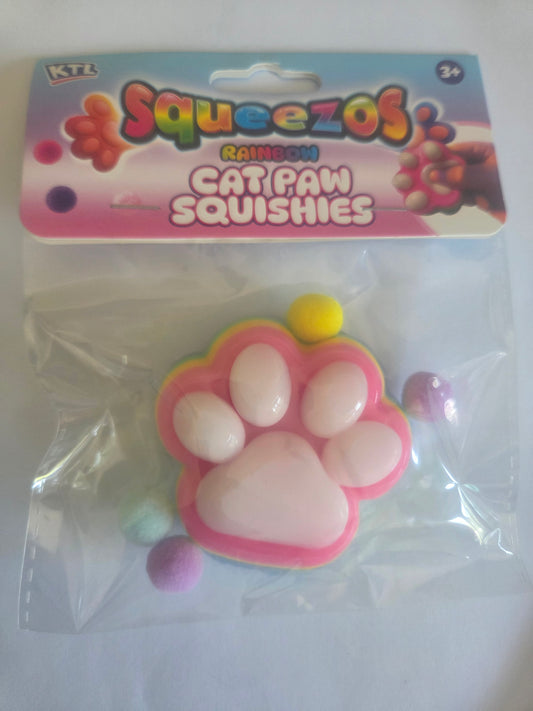 Squeezos rainbow cat paw squishies