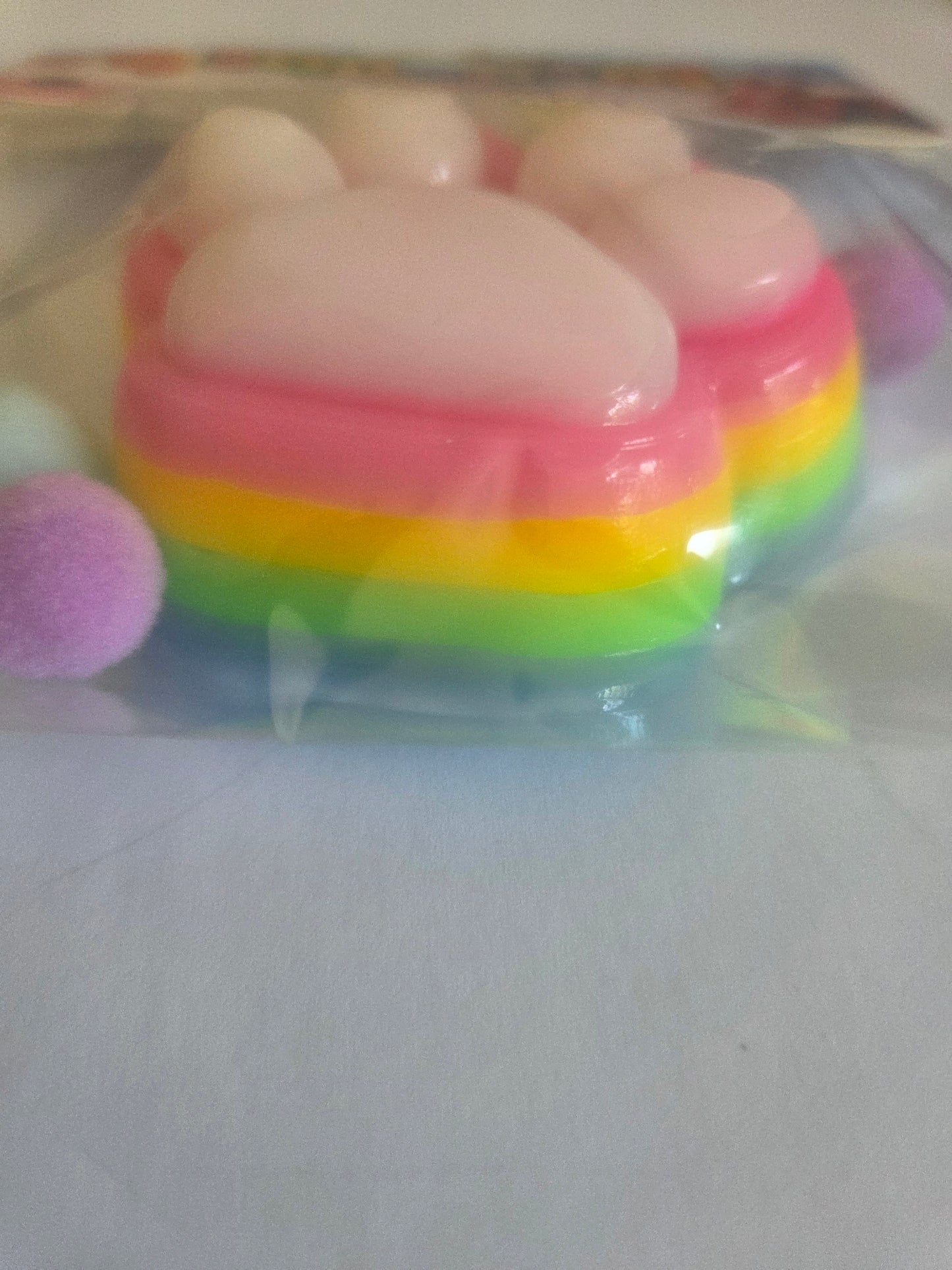 Squeezos rainbow cat paw squishies